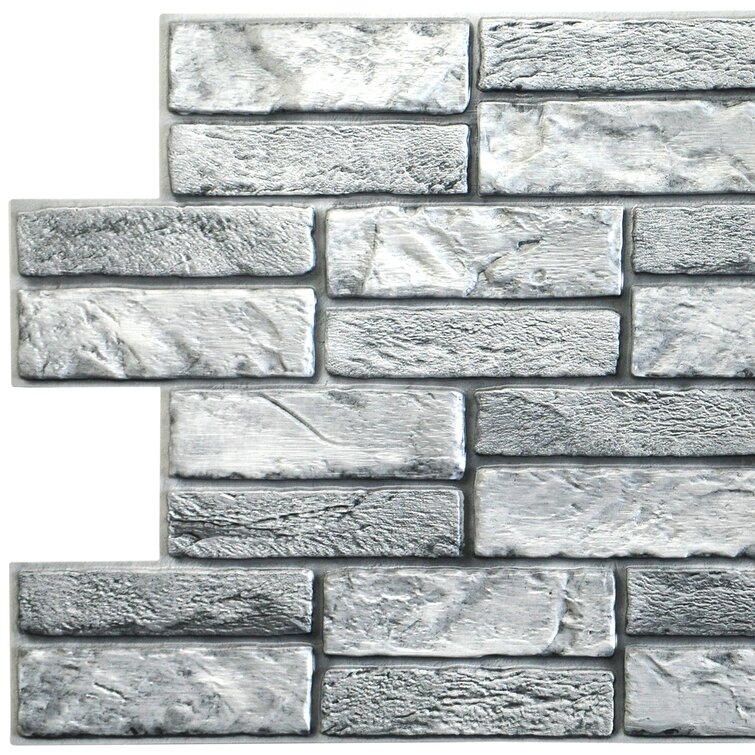 Grey Faux Old Brick, 3.1 Ft X 1.6 Ft, Pvc 3D Wall Panel, Interior Design  Wall Panelling Decor Commercial And Residential Application, 4.9 Sq. Feet